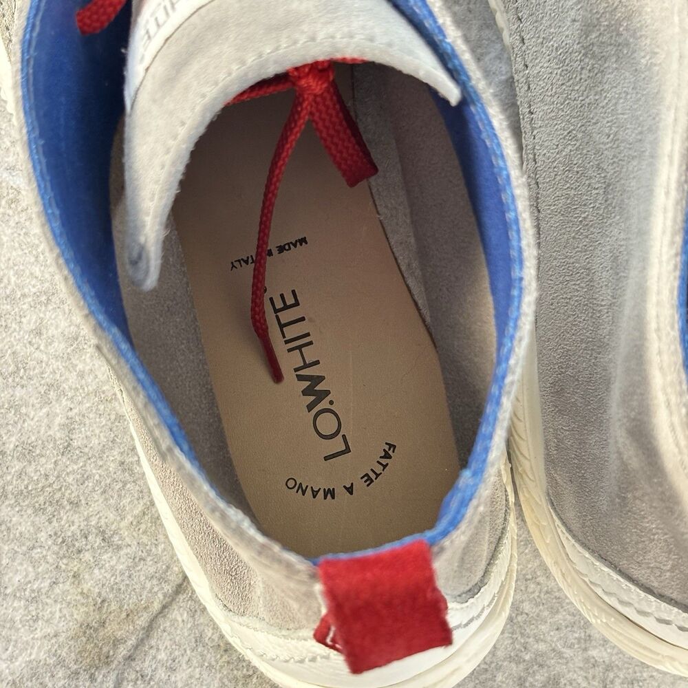 LO.WHITE 28030 Gray Suede Sneakers Mens Size 11.5 IOB & Dust Bag Italy MSRP $450 - Picture 11 of 14